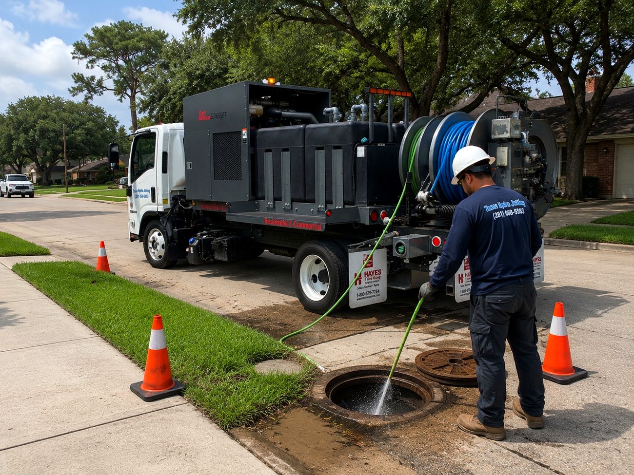 Hydro jetting service truck in Frisco Texas Hydro jetting service truck in Frisco Texas